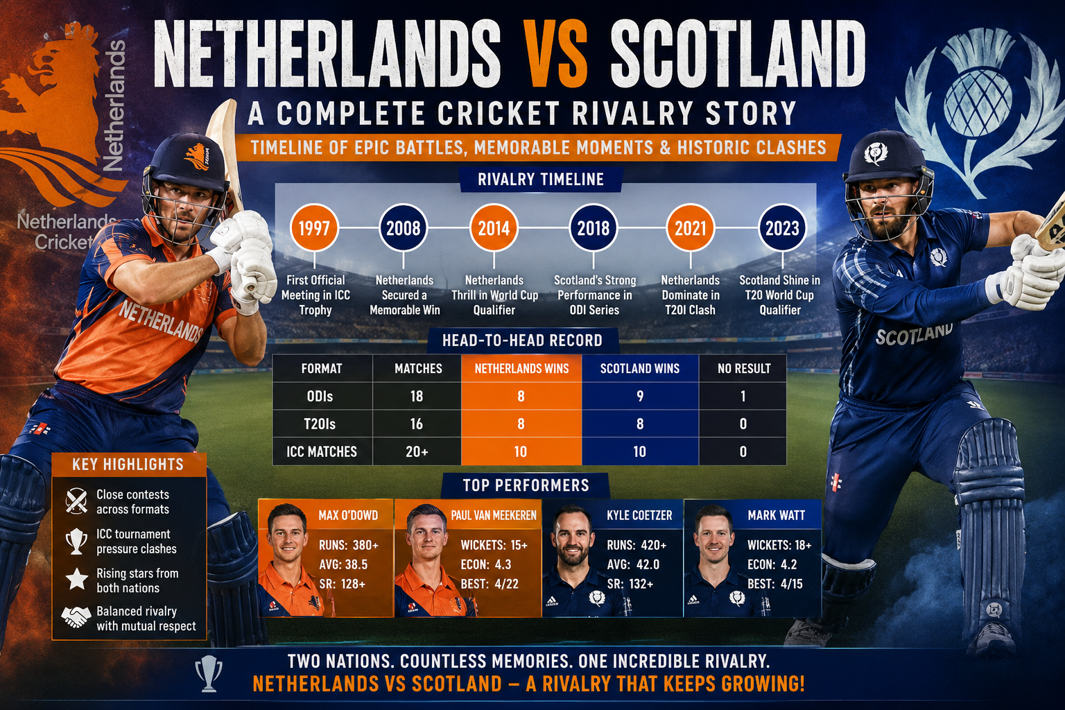 Netherlands National Cricket Team Vs Scotland National Cricket Team Timeline