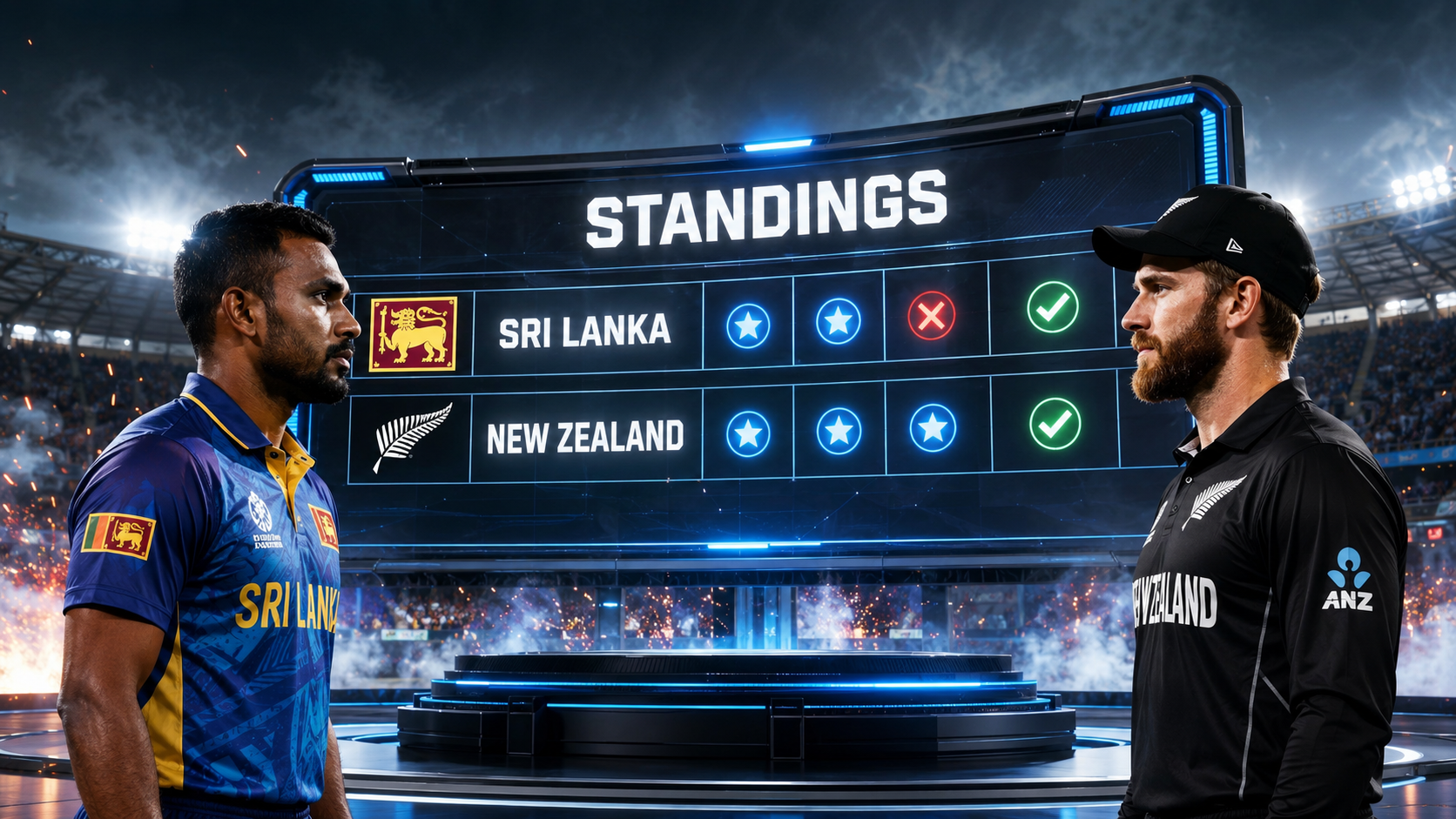 Sri Lanka National Cricket Team Vs New Zealand National Cricket Team Standings