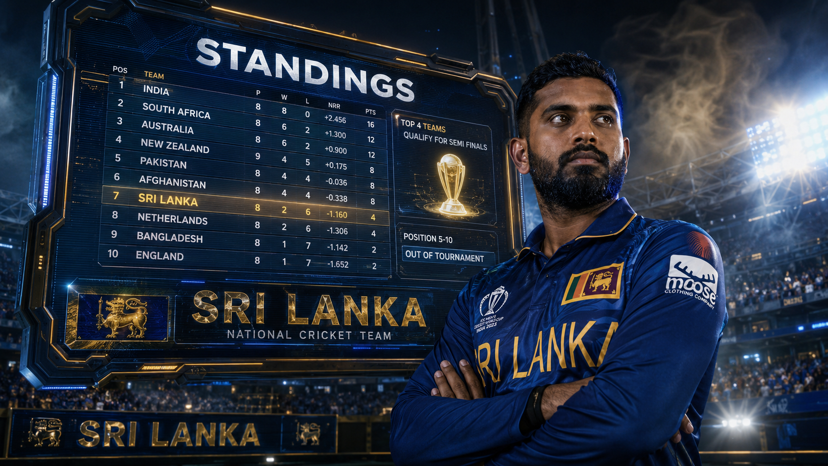 Sri Lanka National Cricket Team Standings