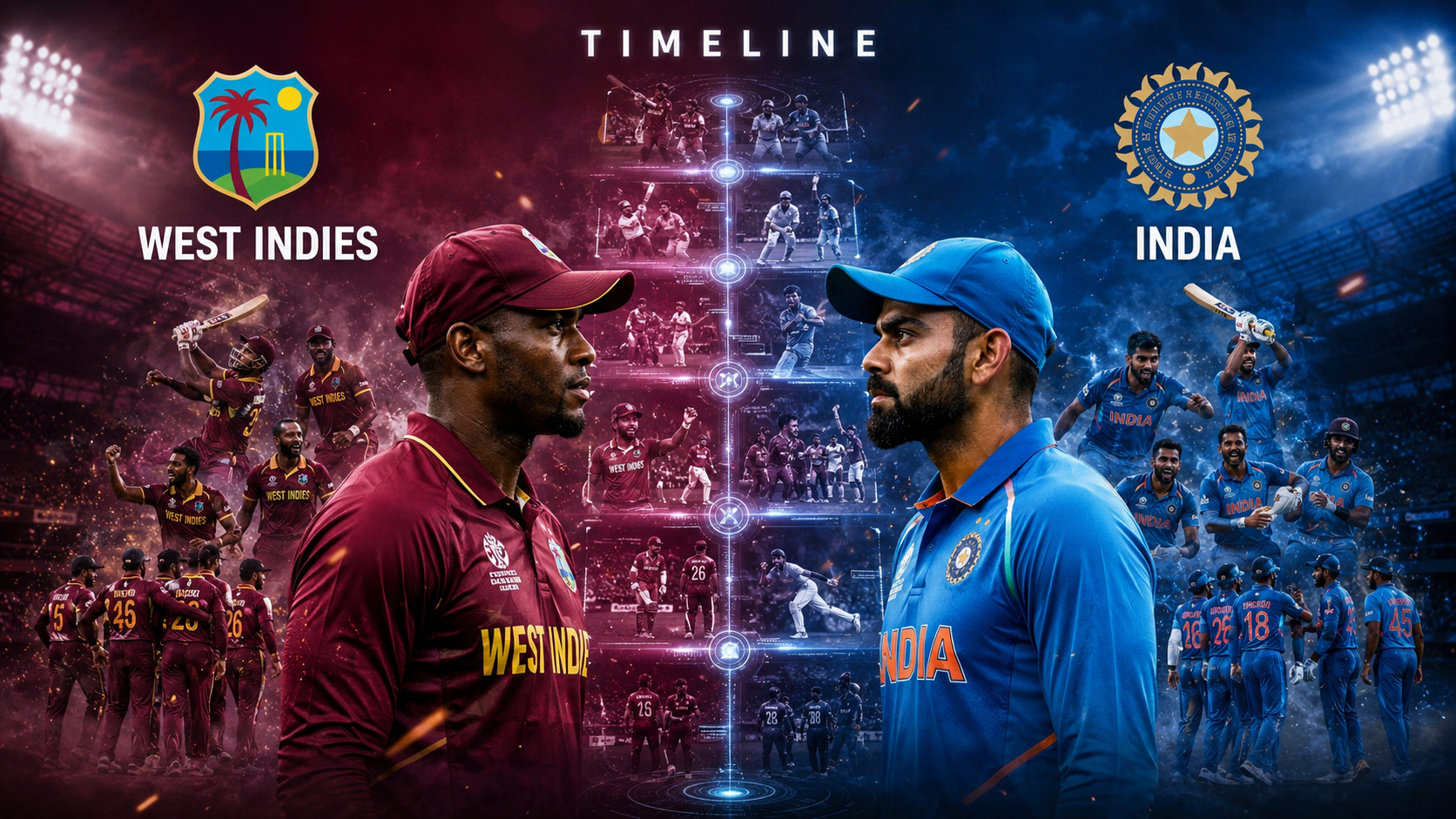 West Indies Cricket Team Vs India National Cricket Team Timeline